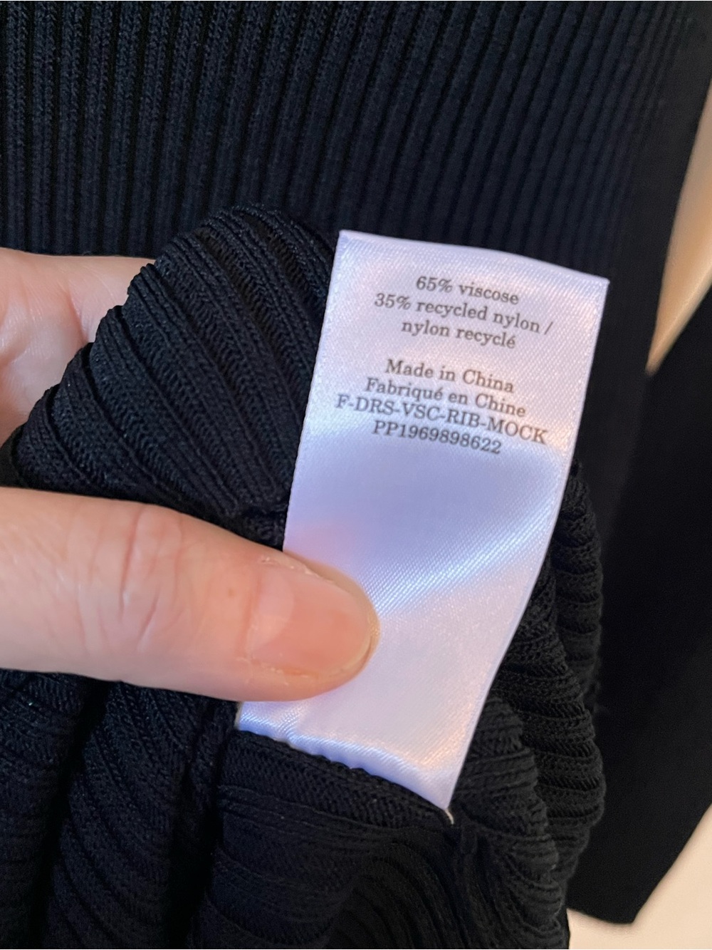 EVERLANE Black Ribbed Mock Neck Midi Sweater Dress Size Medium - Picture 8 of 8